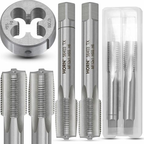 Machuelo M12x1,00mm, Artpol, 2 unidades, para roscado de paso estándar en metales, ideal para acero y aluminio, herramienta precisa para trabajos industriales