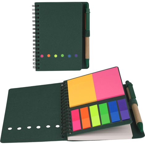 Lot de notes adhésives avec stylo et papie ligné, onglets coloés, bloc-notes de qualité supéieue pou école/bueau (vet)