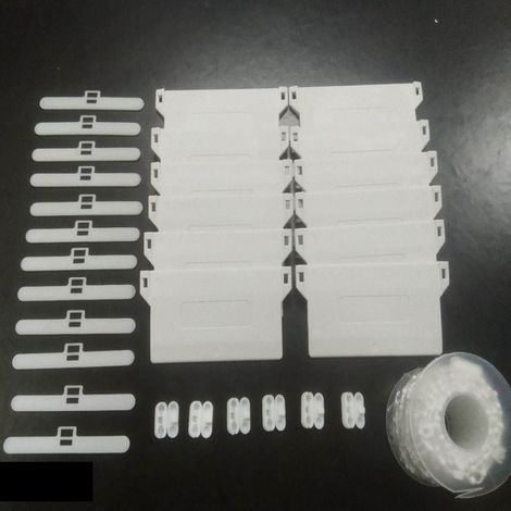 Fourniture d'accessoires pour stores verticaux, y compris des stores vénitiens verticaux, des chaînes à billes (10 mètres), des plaques de base (12 pièces), des boucles à billes (6 pièces) et des pann (1/5)