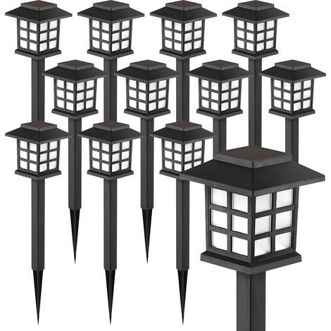 Luci solari a stringa, 12 luci LED solari impermeabili per esterni, luci solari per vialetti che forniscono 10 ore di illuminazione per il tuo giardino, paesaggio, sentiero, cortile, patio, ecc. (1/5)