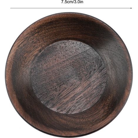 Plateau Rond en Bois pour Fruits Dessert Gâteau Plateau de Service Alimentaire (7.5cm) (1/5)