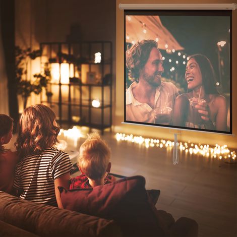 Écran de projection TV et Home Cinema de 99 Pouces vidéo projecteur 1:1 4K HD. 178L x 178H cm