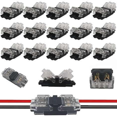 Borne du connecteur en H, 15pièces Compact Connecteurs H Tap basse tension, Connecteurs de fils Pas besoin de dénuder les fils, Convient aux connexions de fils 18-22 AWG (1/5)