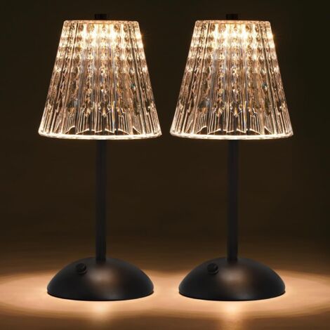 Lampe de table tactile sans fil, à intensité variable, alimentée par piles, pour chambre, salle à manger, décoration intérieure, noire, lot de 2 (1/5)