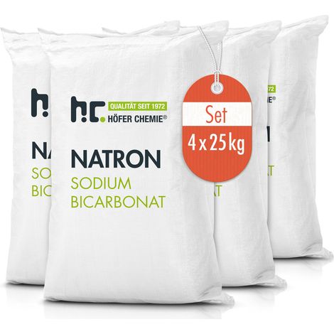 Höfer Chemie 25 kg de bicarbonate de sodium en qualité alimentaire - l'aide ménagère parfaite 100 kg (en)