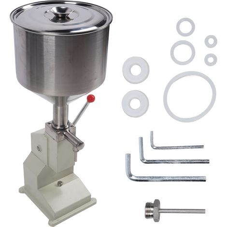 Machine de remplissage de liquide manuelle, en acier inoxydable 304, bac de 10l, Volume de 5 à 50ml pour huile et graisse (1/5)
