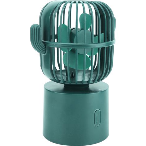 Mini-Tischventilator mit USB-Anschluss, wiederaufladbar, tragbar, für Zuhause, Büro und unterwegs. 3 Geschwindigkeitsstufen. Grün. (1/5)