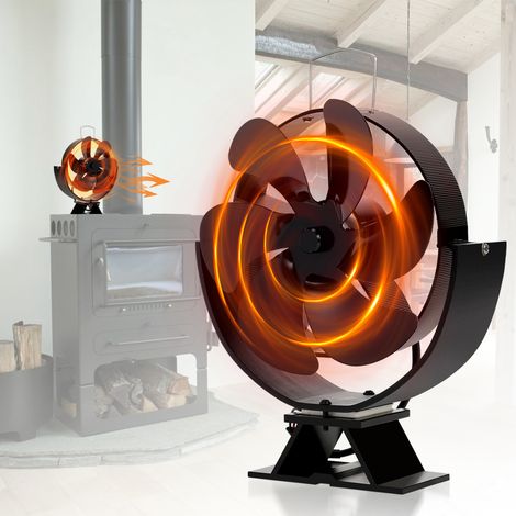 Randaco accionado por calor silencioso sin electricidad Ventilador regulable de estufa de 6 aspas (1/5)