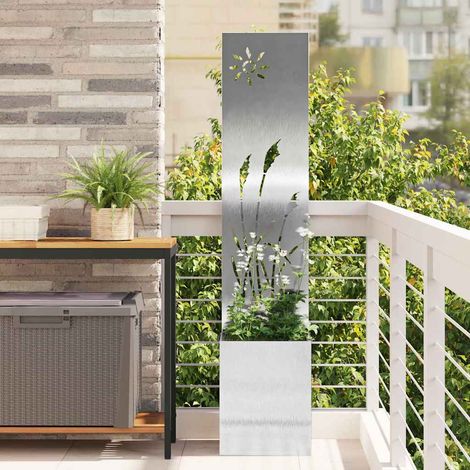 Garten Sichtschutz-Leinwand Silber 32 x 150 cm Edelstahl