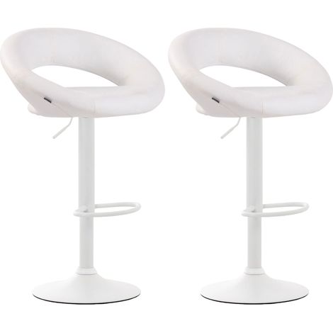 2er Set Barhocker Olinda Kunstleder weiß weiß