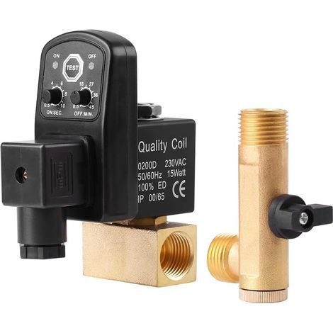 Automatic Electronic Time Delay Drain Valve G1/2 DN15 Electric Drain Valve for Air Compressor Condensate Management(AC230V) (1/5)