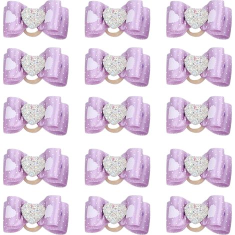 Noeud Papillon Pour Chat Et Petit Chien - Tissu Polyester Avec Élastique - Accessoire De Toilettage Élégant - Lot De 15 Couleurs (1/5)