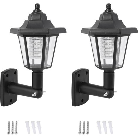 2 x Solarbetriebene LED-Gartenlaternen mit Lichtsensor für den Außenbereich