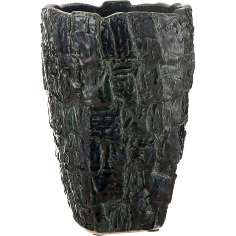 Vase Design en Céramique "Akane" 36cm Vert Pétrole (1/2)