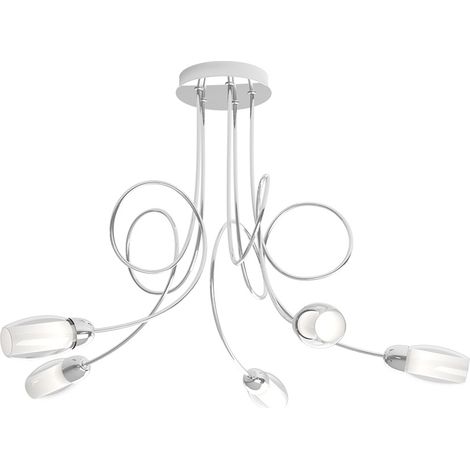 Plafoniera Contemporanea Feeling Net Metallo Cromo Vetro Trasparente 5 Luci G9 (1/3)