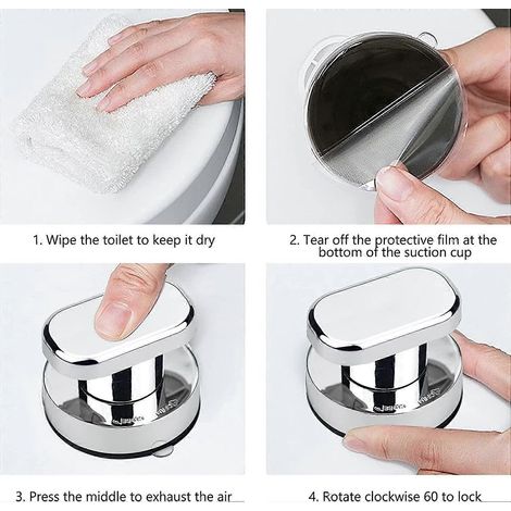 Filiyano-Lot de 2 poignées de porte à ventouse pour baie vitrée, ventouse puissante pour salle de bain, armoire, tiroir.