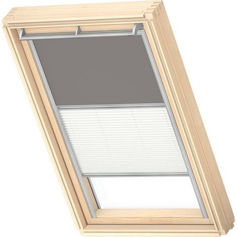 VELUX Original Store Duo Occultant et Tamisant (DFD), Cadre Argenté, CK02 Gris