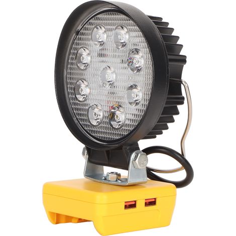 Projecteur LED 27W rond double niveau réglable, dissipation rapide de la chaleur, boîtier en aluminium pour batteries lithium 18V-20V (1/5)