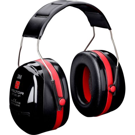 Casque anti-bruit 3M PELTOR série Optime III Serre-tête 34dB Rouge ( Prix pour 1 )