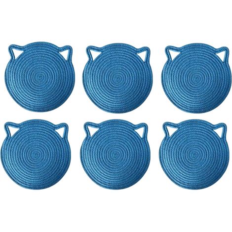 Tappetino portabicchiere multifunzione a forma di orecchio di gatto - Blu