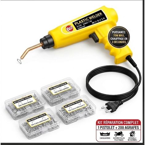 Soudeuse Plastique Thermique 220V, Machine Réparation Carrosserie avec 200 Agrafes Compatible avec Phares (1/5)