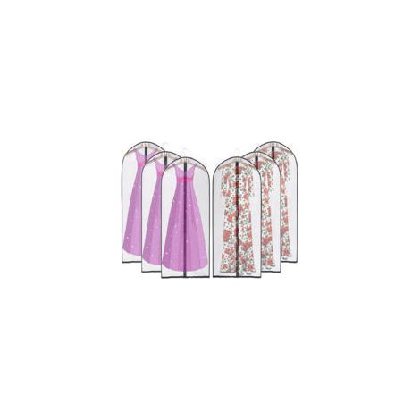 Set mit 6 Kleidersäcken mit Reißverschluss – Schwarze Einfassung – Maße 60 × 140 cm – Staubschutz (1/5)