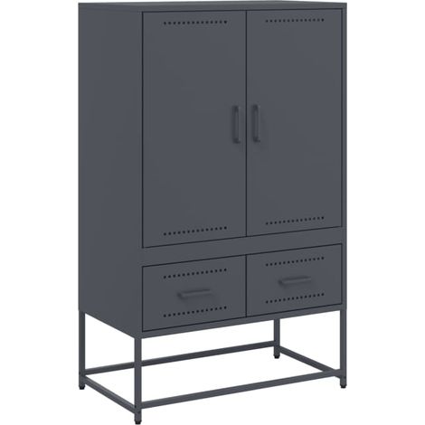 Credenza buffet cassettiera mobile contenitore organizer cucina soggiorno soggiorno alto 68 x 39 x 111,5 cm acciaio antracite 020032210
