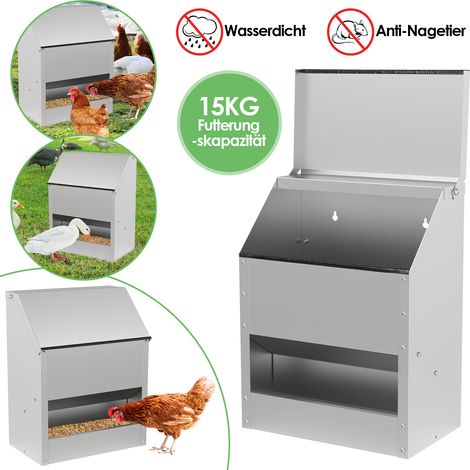 Randaco 5 KG Futterautomat Hühner mit Handschuhen & Löffel Feeder für Geflügel Hängend Hühner Automatischer