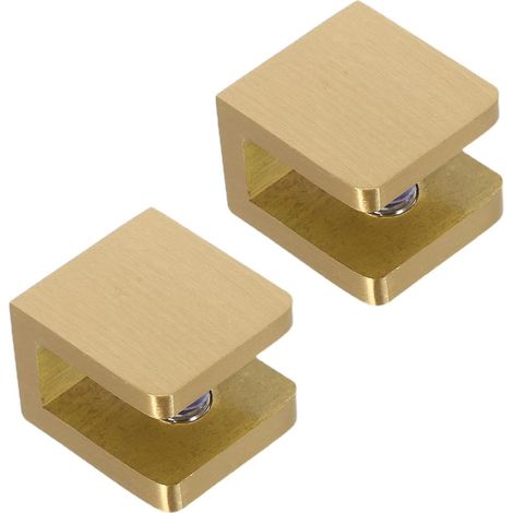 Lot de 2 Pinces en Laiton pour Étagère Verre, Supports Fiables et Solide, Design Élégant Cuisine et Salle de Bain, Fixation sans Cadre (1/5)