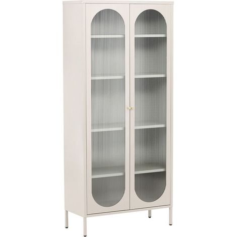 Vitrine Design en Métal "Lima" 180cm Beige (1/5)