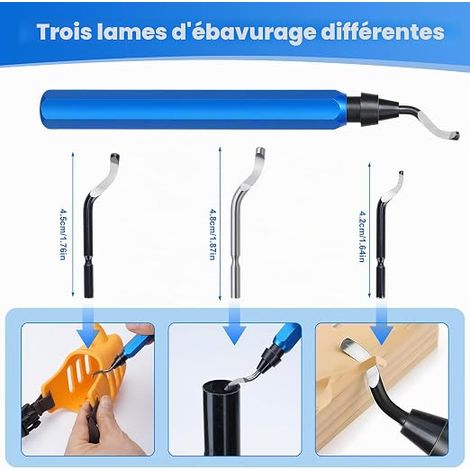 Deburring Tool, 3D Printer Deburring Tool Metal Handle Blades, 360° Rotatable Copper Deburring Manual 3D Printing, Aluminium, Plastic, Copper, Metal (1/3)