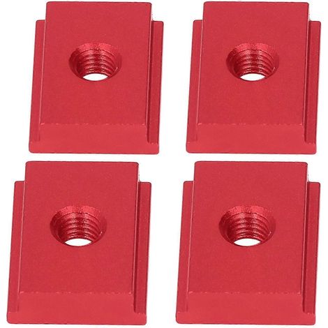 4 Stück Gleitnutmuttern Typ T, Serie 30, M8, Aluminiumlegierung, Holzbearbeitungs-Linearbewegungsteile, rot