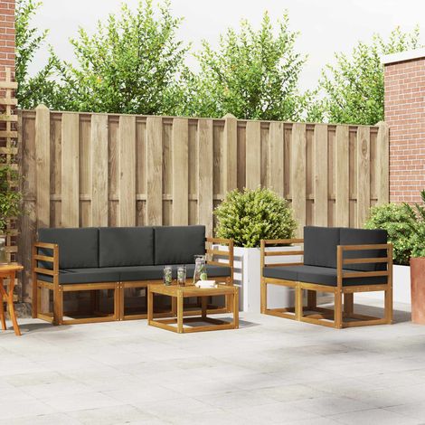 vidaXL Ensemble de canapés d'extérieur 6 pcs Naturel et Anthracite