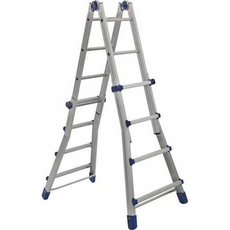 Escalera multiusos All Briko Azul, 2 peldaños, 4+4 pasos