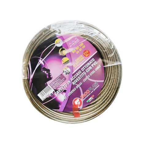 Cavo Cavetto Stendibiancheria in acciaio ottonato plastificato - Ø6 mm - 100 metri