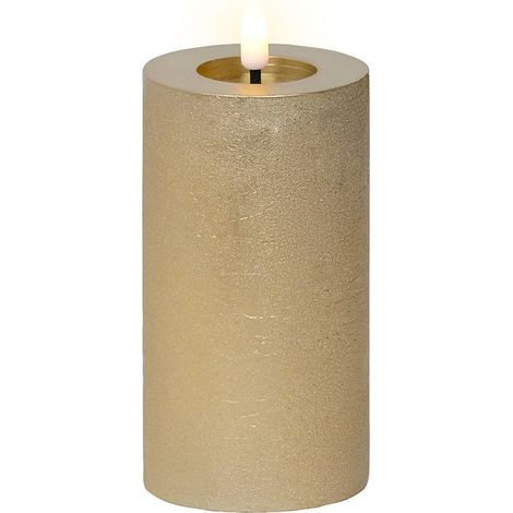 CANDELA LED DECORATIVA COLOR ORO DIAMETRO 7 CM ALTEZZA 15 CM