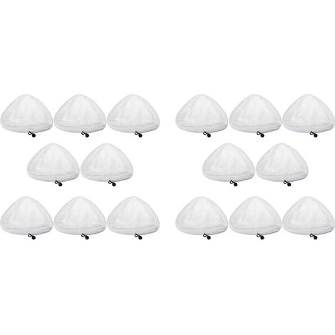 Lot de 16 chiffons et tampons de nettoyage en microfibre, compatibles avec les nettoyeurs vapeur H2O X5, les balais à franges et les nettoyeurs vapeur recharge triangulaire. (1/5)