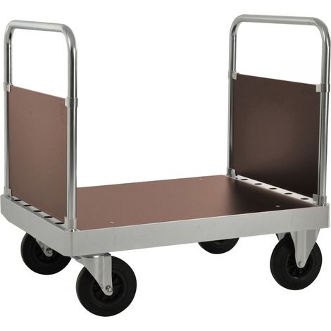Kongamek Plattformwagen verzinkt 960mm hoch mit 2 Schiebebügeln und Ladefläche 940x700mm aus MDF ohne Bremse