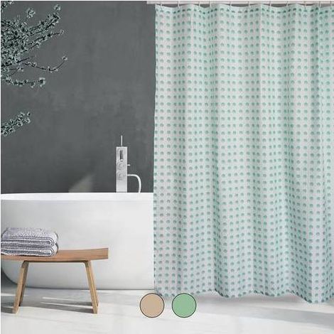 TENDA PER DOCCIA IN TESSUTO POLIESTERE CAMBERRA Misura: cm 180x200 Verde