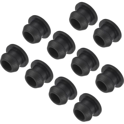 10er-Pack Silikon-Lochstopfen (8 mm Durchmesser) mit Schnappverschluss, runde Gummi-Lochabdeckungen für Küchentrennwände, Dichtungsstopfen, Schwarz (1/5)