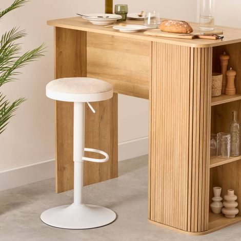 Tabouret de bar Ilsa ajustable blanc et ivoire Atmosphera (1/5)