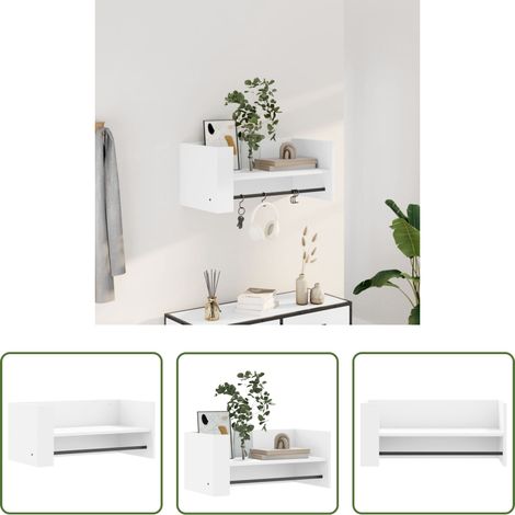 Rangement mur - Étagère murale blanc 70,5x35x30,5 cm bois d'ingénierie (1/5)