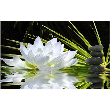 Affiche deco ambiance zen et fleur de lotus - 60x40cm - made in France