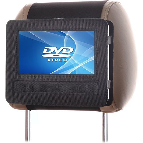 Support Appui-tête de Voiture pour Lecteur DVD Portable 7", pivotant et Rabattable (1/5)