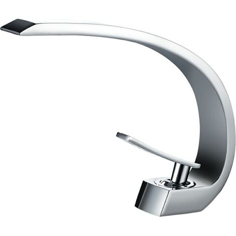 Mitigeur de lavabo chrome – Corps en laiton – Hauteur 16.6 cm – Flexibles inclus – Économie d'eau jusqu'à 30% – Installation facile – Ideko - IDK6101-1 (1/5)