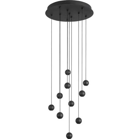 [GEBRAUCHT] B-Ware Nova Luce Pendelleuchte Hängeleuchte Nocci Led Schwarz Warmweiß 48 W 10 Flammig