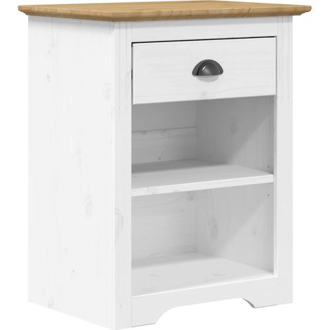 Bedside Cabinet BODO Brown 53x38.5x66 cm Solid Wood Pine vidaXL (1/5)