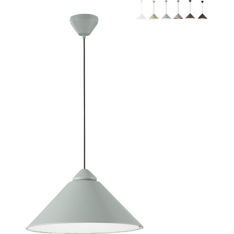 Lámpara colgante moderna de metal con difusor cónico BigBang - Verde oscuro