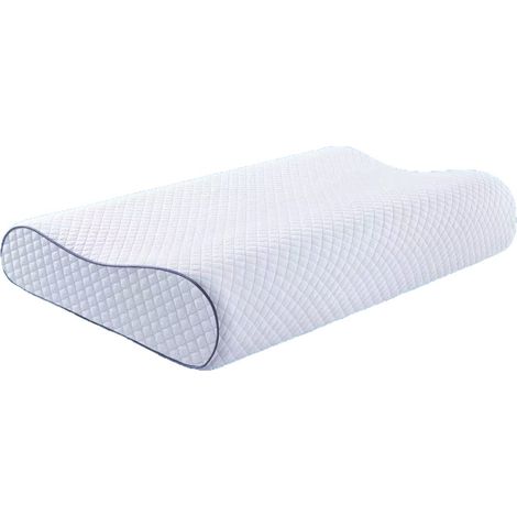 Cuscino in memory foam, 59 x 39 x 10/12 cm, cuscino ergonomico di supporto cervicale, cuscino per il posizionamento sul fianco, cuscino ortopedico (bianco) (1/5)