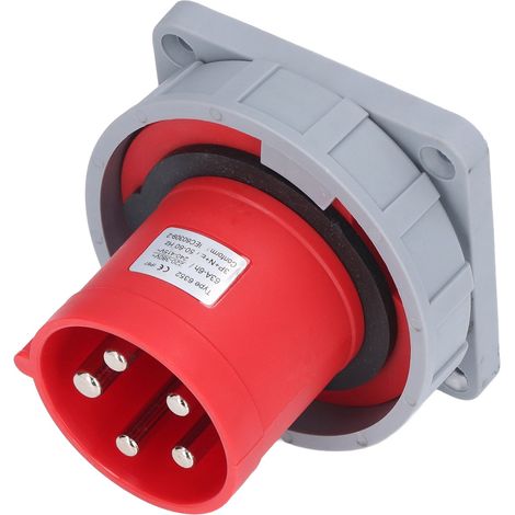 Prise industrielle aviation étanche IP67 nylon laiton 5 broches 3P+N+E 63A 220-380V 240-415V connecteur aéro (1/5)